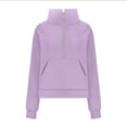 thumbnail image 5 of Qetyuw Womens Half Zip Sweatshirt Fashion Stand Collar Pullover Fleece Cropped Tops with Pocket Cute Thumb Hole Clothes, 5 of 5