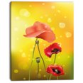 thumbnail image 2 of Fleurs Rouges sur Fond Jaune - Impression sur Toile Florale, 2 of 4
