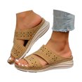 thumbnail image 2 of MKLEKYY Sandalias para Mujer, Cómodas, Informales, Con Punta Abierta y Tacón de Cuña, para Primavera, Verano y Otoño, para Uso Diario Con Pantalones Cortos y Vaqueros., 2 of 4