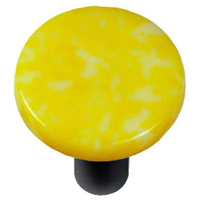 Hot Knobs HK8061KRB Granite Sunflower Yellow & White Round Glass