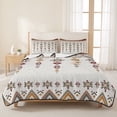 thumbnail image 3 of Twin XL Quilt Set 68''x98'', Southwest Geometric Lightweight Bedspread Coverlet Set with 2 Pillow Shams, Western Boho Ethnic Beige Grey Wooden Breathable All Season Quilt Bedding for Dorm/Guest Room, 3 of 9
