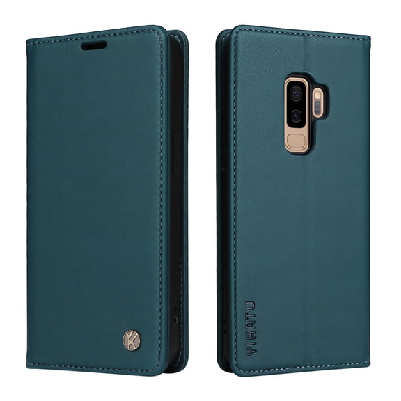 Wallet Phone Case for Samsung Galaxy S9 Plus, Kickstand and 2 Card Slots, Shockproof and Scratch Resistant, Blue