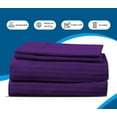 thumbnail image 5 of 600 Thread Count Pima Cotton Sleeper Sofa 4-PCs Sheet Set Twin Sofa Size Purple Stripe, Fits (6 Inch Deep) Sofa Bed Sheets, 5 of 6