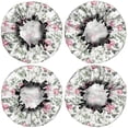 thumbnail image 2 of Shower Caps,Pioneer Flower Floral Print Pattern Waterproof Shower Cap for Women 4 Pieces,Double Reusable Hair Cover for Shower PEVA Elastic Stretch Hem, 2 of 7