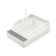 thumbnail image 3 of Caja de arena para gatos, arenero, inodoro para mascotas, arenero para gatos, bandeja de arena para mascotas para gatitos Blanco S, 3 of 9