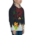 thumbnail image 3 of Kll Unisex Kids Boys Girls Hooded Pocket Pullover Hoodies-Merry Christmas Elk, 3 of 9