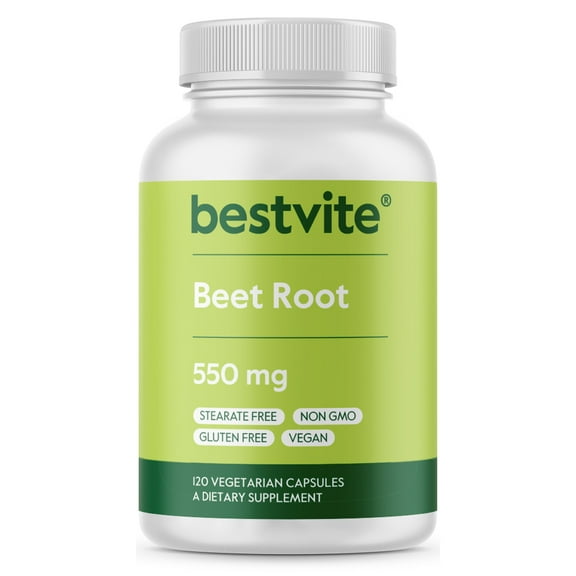 Beet Root 550mg (120 Vegetarian Capsules) - No Stearates - No Fillers - Vegan - Non-GMO - Gluten Free