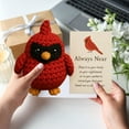 thumbnail image 5 of Emotional Support Cardinal Crochet Bird, Positive Amigurumi Handmade Stuffed Animal with Heartfelt Message Card, Desktop Ornament Home Decor Gift for Friends Family Lovers, 5 of 6