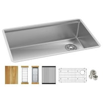 Elkay ECTRU30169RTWC Crosstown 18 Gauge Workstation Stainless Steel Single Bowl Undermount Sink Kit