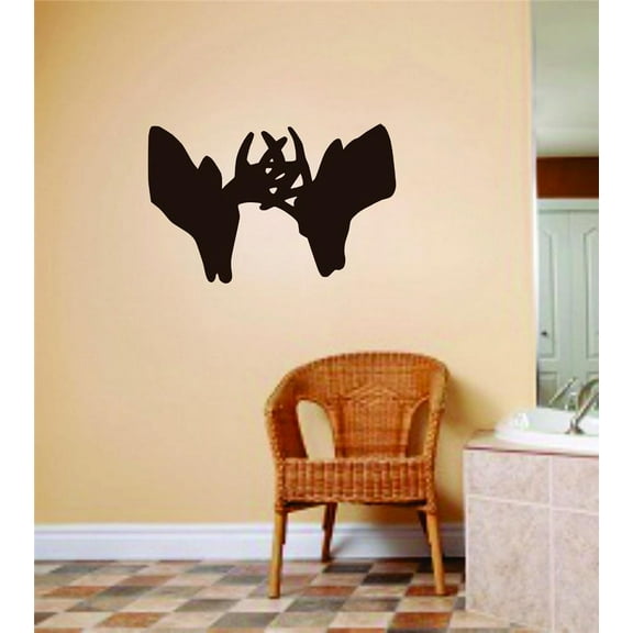 Living Room Art 2 Deer Heads Animal Hunting Hunter Man Gun Boys Kids Bed Room Sports 6 X 12"