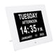 thumbnail image 1 of Reloj De Día, 3 Recordatorios De Medicamentos Reloj Calendario Digital Pantalla LCD Extra Grande Atenuación Automática Batería De Respaldo De 8 Pulgadas 100-240 V Para, 1 of 7