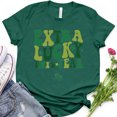 thumbnail image 2 of TSADFHJI Hauts Col en V pour Femmes Coton T-Shirt Col Rond Décontracté / T-Shirt Imprimé Lettre pour Confort & Style TG Vert Foncé, 2 of 3