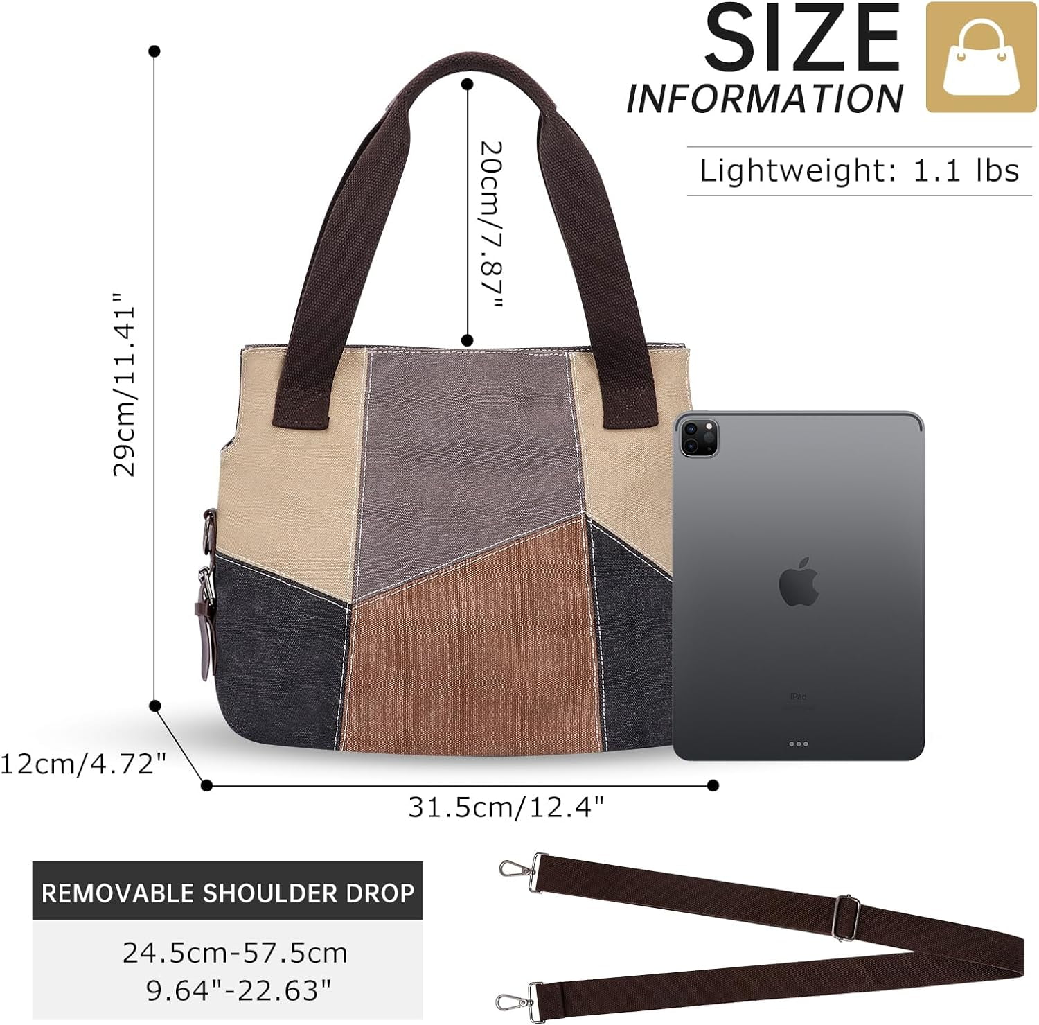 Canvas Tote Bag for Women Large Hobo Bag 2 Straps Crossbody Shoulder Handbag Pocketbooks Womens Purses