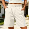 thumbnail image 5 of VBVC Women's Side Stripe Drawstring Athletic Shorts , Casual Running Summer Shorts For Women , Ladies' Lightweight Breathable Shorts with Pockets,White,XS-3XL, 5 of 8
