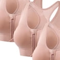 thumbnail image 4 of Sentmoon Bras for Women Full Coverage Comfort Bras for Women 4 Pack Front Zipper Sports Bra Underwire Support Breathable Soft Stretch Back Gather Design Secure Fit Workout Running Gym Active Bra, 4 of 5