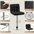 thumbnail image 3 of Renwick PU Leather Height Adjustable Bar Stool with Backrest, Black, 3 of 7
