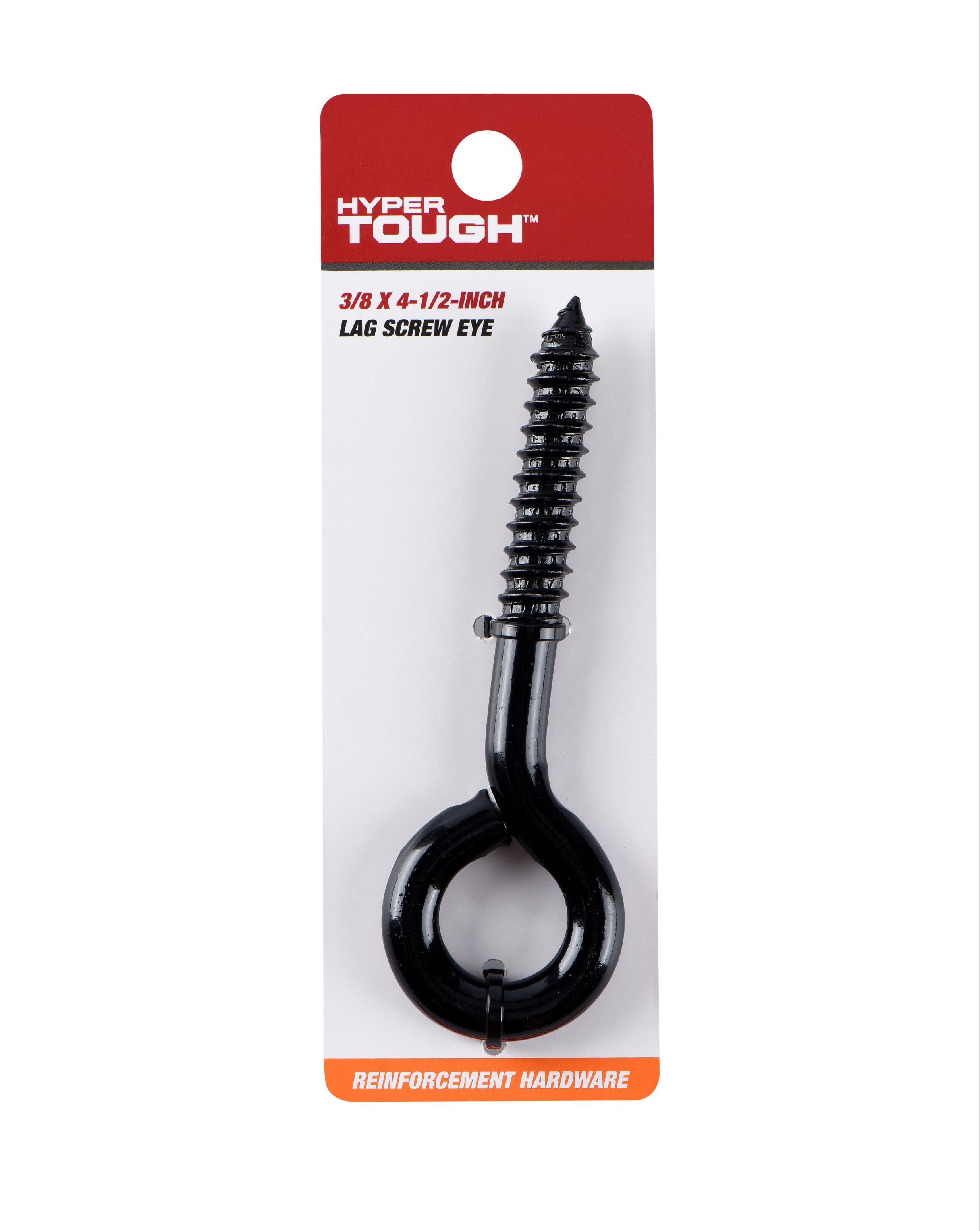 Hyper Tough Steel Lag Screw Eye 3/8 inch x 4-1/2 inch Black