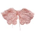 thumbnail image 7 of Yokua Detachable Fake Collar Shawl Elegant 3D Ruffled Ruched Jacquard Pink Capelet, 7 of 7