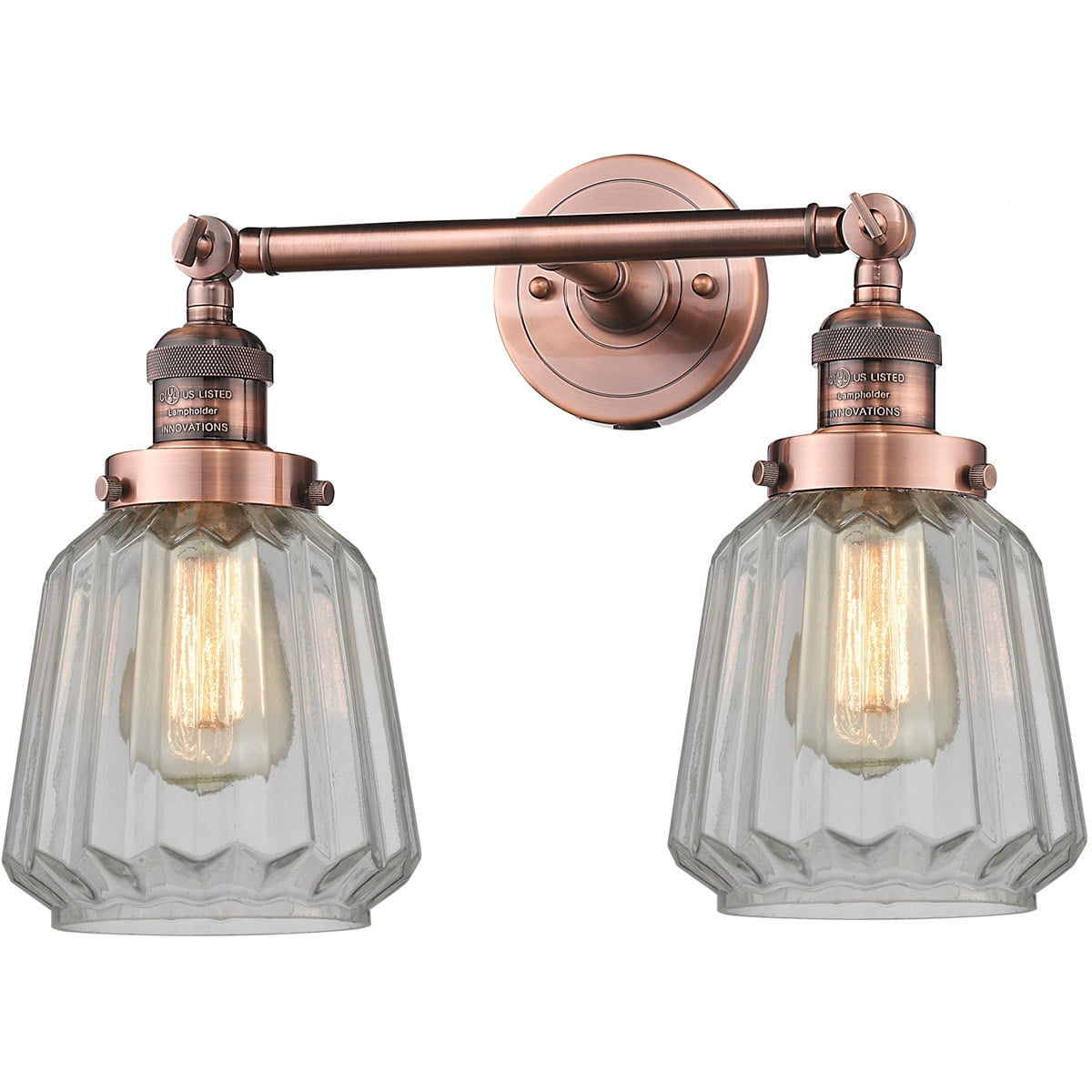 Bathroom Vanity 2 Light Fixtures With Antique Copper Finish Cast Brass