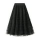 thumbnail image 1 of Falda vintage de malla con volantes hasta la pantorrilla para mujer - Falda tutú plisada de corte A y cintura alta (tallas M-L), 1 of 4