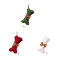 thumbnail image 3 of Cateissary Regalo de Navidad, bolsa de dulces, bolsa de regalo, hogar, Navidad, bricolaje, tejido en forma de hueso, decoración colgante, adornos Blanco, 3 of 6