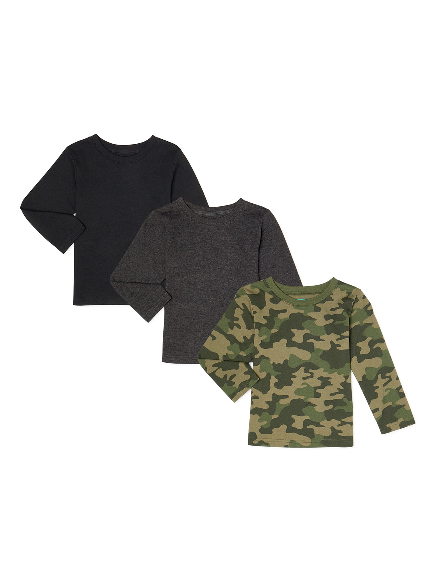 Garanimals Baby Boy & Toddler Boy LongSleeve Solid TShirt, 3Pack