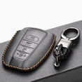 thumbnail image 4 of Vitodeco Genuine Leather Smart Key Fob Case Compatible with Toyota Rav4, Camry, Prius, Highlander, CH-R, Avalon, Toyota 86, Mirai (4 Buttons, Black), 4 of 5