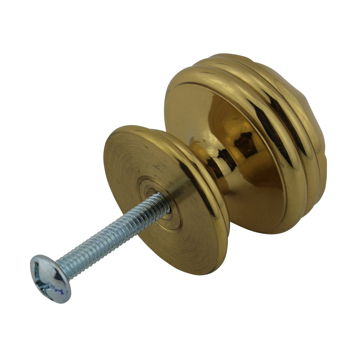 Kitchen Cabinet Knob Bright Brass Knob 1 1/4" Dia Octagonal Kitchen Cabinet Knob of Pack 6|Renovators Supply