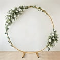 thumbnail image 6 of Garfans 6.6FT Round Wedding Arch Door Metal Backdrop Stand for Parties, Circle Metal Balloon Arch for Wedding Ceremony, Birthday,Parties Decorations, Gold/White,2M (6.56FT), 6 of 7