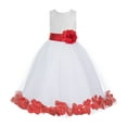 thumbnail image 2 of Ekidsbridal White Floral Lace Heart Cutout Flower Girl Dress with Petals Wedding Pageant Recital Communion Baptism Holiday 185T 4, 2 of 3