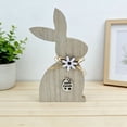 thumbnail image 4 of zhangmingg Easter Home Wooden Bunny Layered Tray Farmhouse Style Desktop Ornament, 4 of 6