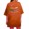 thumbnail image 6 of Staron Oversized T-Shirts for Women Plus Size Graphic Drop Shoulder Short Sleeve Summer Loose Pullover Tee Casual Fashion Round Neck Slogan Print Top, Orange XXL, 6 of 7