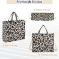 thumbnail image 6 of FORMRS Womens Corduroy Tote Bag Crossbody Shoulder Purse Handbag with Detachable Strap, Black Flowers Pattern, 6 of 7