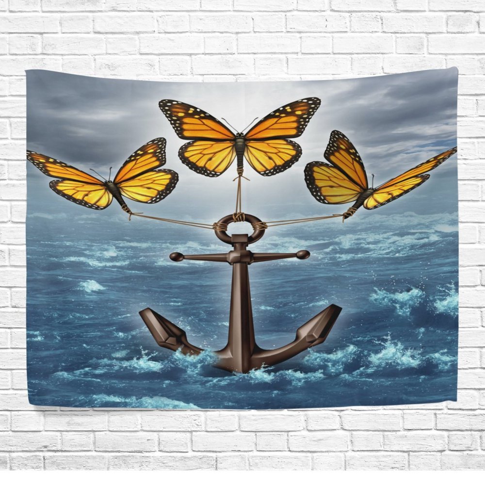 POPCreation Three Monarch Butterflies Anchor Home Decor Collection