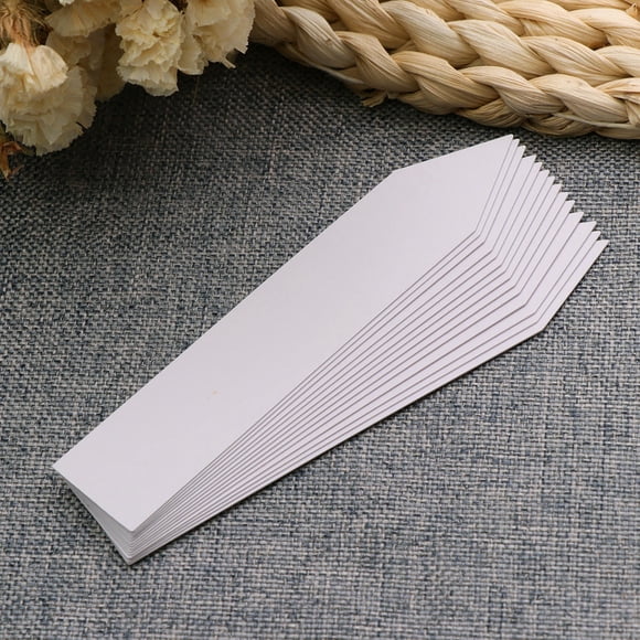 WASHWEPE 100Pack Rectangular Garden Tags for Plants Identification in White