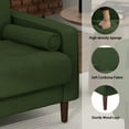 thumbnail image 3 of UIXE Corduroy ArmChair, Modern Upholstered Accent Chairs Comfy Single Reading Sofa Chair with Pillows for Living Room Bedroom Reading Room, Green, 3 of 6