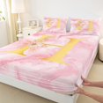 thumbnail image 3 of Homewish Pink Initial Letter H Full Size Sheets, Romantic Anniversary Rose Bed Sheets, Modern Fashion Marble Sheet Sets, Super Cozy Room Decor, 4-Piece, 3 of 7