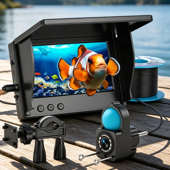 Underwater Fishing Camera, 1080P HD Fish Finder with 4.3" LCD Display, IP68 Waterproof 30M Cable, 5000mAh Battery for Ice Lake Boat Kayak Fishing