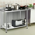 thumbnail image 3 of Gymax 30'' x 48'' Stainless Steel Food Prep & Work Table Commercial Kitchen Table Silver, 3 of 10