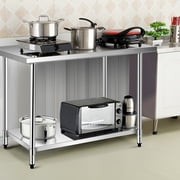 Gymax 30 x 48 Stainless Steel Food Prep & Work Table Commercial Kitchen Table Silver