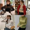 thumbnail image 6 of Women's Long Sleeve Sexy T-Shirt Turtleneck Slim Perspective Sheer Mesh Tops T Shirt Blouse Clubwear,Black, 6 of 6