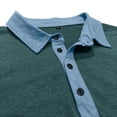 thumbnail image 5 of Men Polo T Shirts Long Sleeve Button Down Tees Shirts Loose Fit Green Mens Outfits, 5 of 6