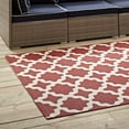 thumbnail image 3 of Modway Cerelia 108x143.5" Moroccan Trellis Fabric Area Rug in Red and Beige, 3 of 9