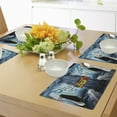 thumbnail image 4 of Ambesonne Outer Space Place Mats Set of 4, Ship Station Base, Standard Size, Blue Black Orange, 4 of 6