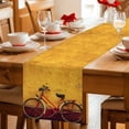 thumbnail image 5 of Bicycles Cotton Linen Table Runner for Dining Kitchen, Farmhouse Vintage Vehicle Yellow Broken Walls Wedding Outdoor Party Tablerunners, Dresser Scarf Coffee Tablecloth Runners 13x70 Inches, 5 of 9