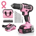 thumbnail image 1 of Taladro inalámbrico WORKPRO 20V rosa 2.0Ah con cargador, 1 of 8