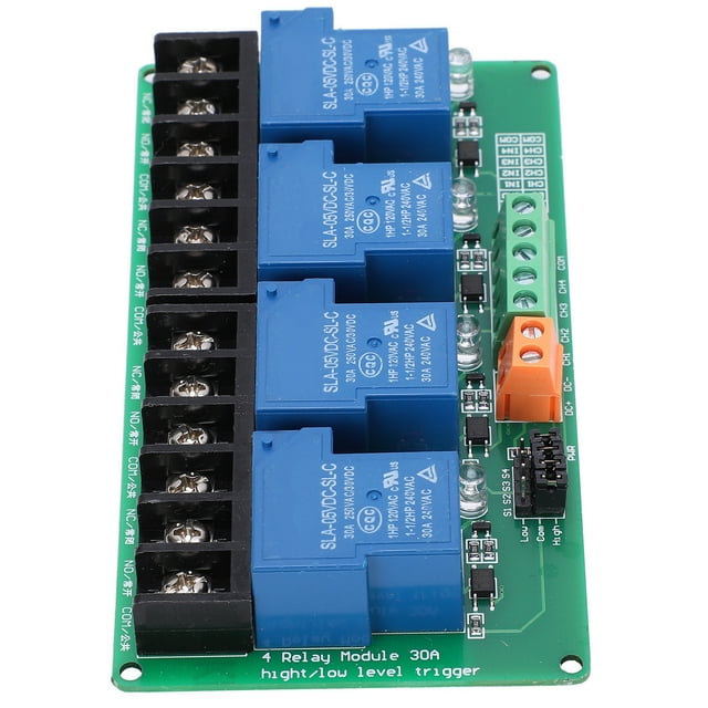 Módulo de control automático PLC, módulo de relé Módulo de relé de componentes electrónicos de 4 canales Diseño a prueba de futuro
