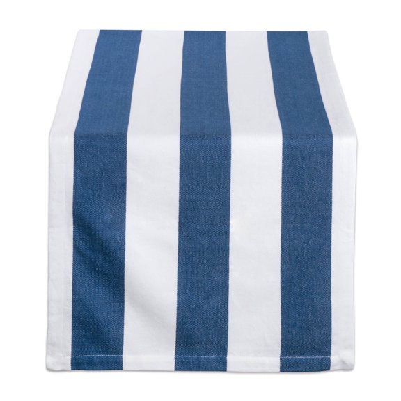 DII Navy/White Dobby Stripe Table Runner, 108"x14", 100% Cotton