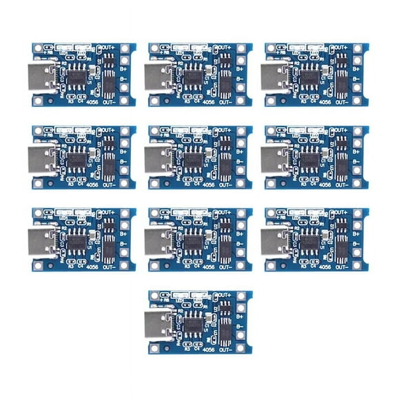 Type-C 18650 Lithium Battery Charger Module 5V 1A Charging Board with Dual Protection Functions for DIY Projects 10Pcs