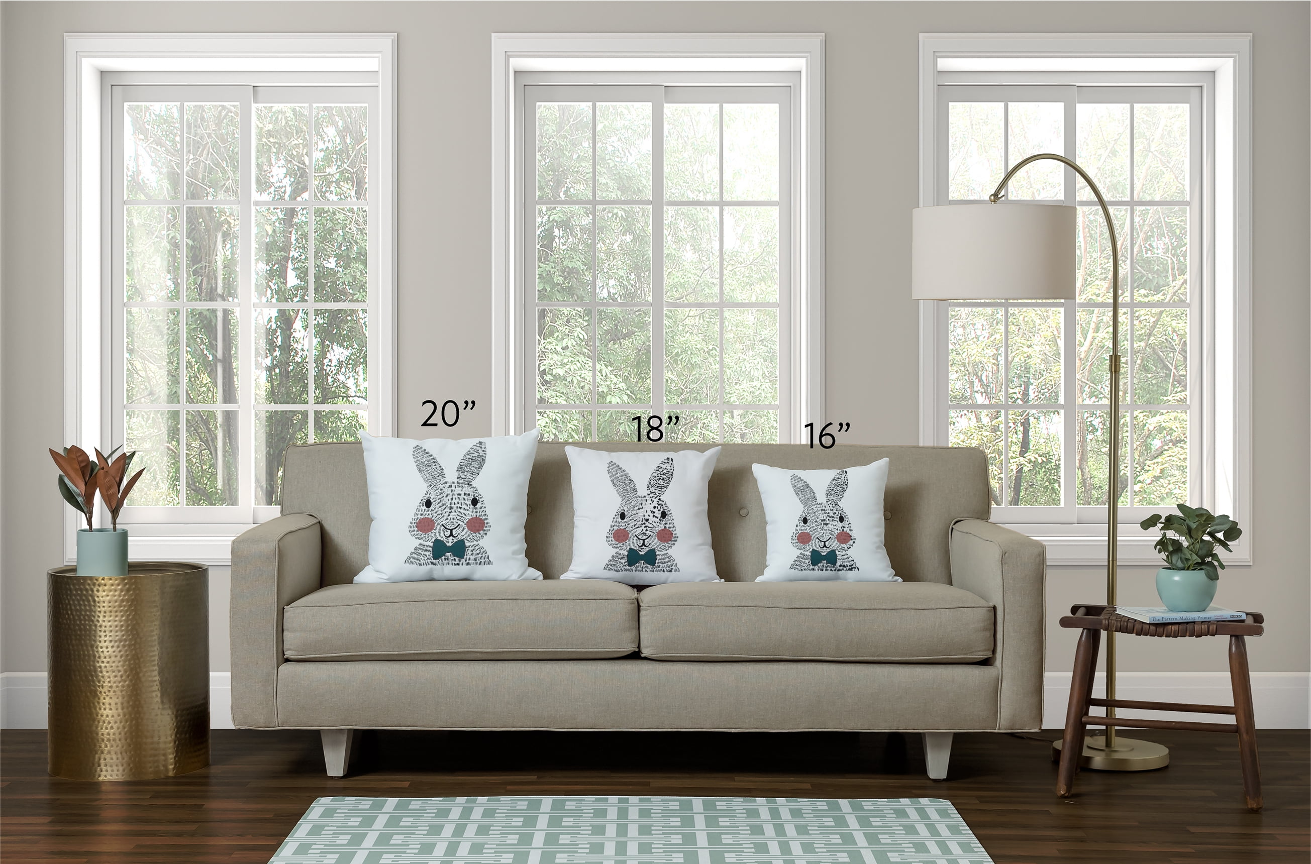 Simply Daisy 20" x 20" Easter Polyester Throw Pillow